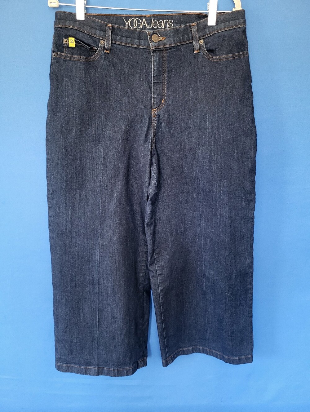 Yoga Jeans 33 Wide leg Medium Rise Lily Dark Wash Ankle